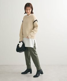 Green Parks Ｍｉｘ配色畦ニットプルオーバー