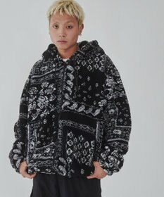 WEGO ボアパターンフードブルゾン