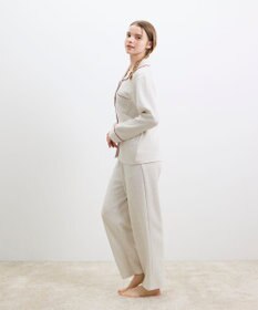 une nana cool 【綿混】ソフトコットンリブ 長袖開襟パジャマ MADE WITH LIBERTY FABRIC