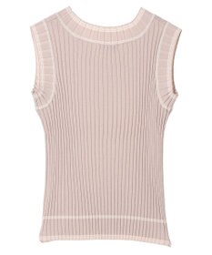 earth music&ecology ノースリーブラインニットプルオーバー