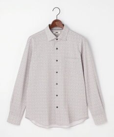 JOSEPH ABBOUD 【綿100％・ジャージー素材・ストレッチ】コンパクトジャージープリントシャツ オレンジ系5