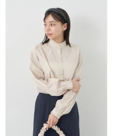 earth music&ecology Ｔ／Ｃ　スタンドフリルブラウス