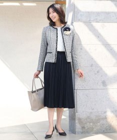 ANY ファンシーラメツイード ノーカラージャケット