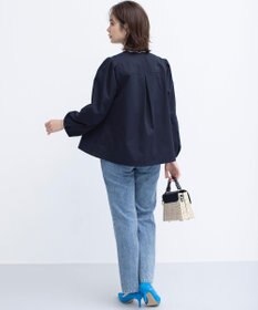 組曲 S コットンライクツイル ノーカラーショート丈コート