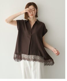 YECCA VECCA 裾レーススキッパーシャツ