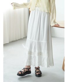 earth music&ecology レースティアードスカート