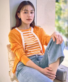 ANY ツインニットセット（ノースリーブニット＋カーディガン） マリーゴールド