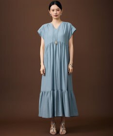 自由区 【WEB限定・大人気素材のNEWアイテム】エアリーツイルティアード ワンピース