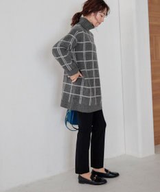 Tiaclasse 【洗える】チェックジャガードニットチュニック