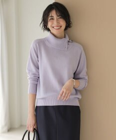 J.PRESS LADIES CASHMERE BLEND 襟付き ニット ラベンダー系