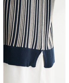 Green Parks ストライプ柄ニットドッキングワンピース