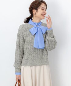 組曲 S 【加藤ローサさん着用】コットンカシミヤMIX ケーブル ニット