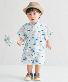 MIKI HOUSE HOT BISCUITS 【80-120cm】総柄 甚平スーツ