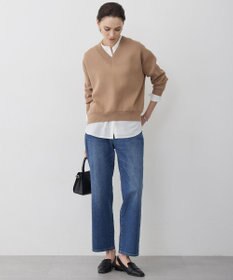 ICB 【先行予約】 コットンポリエステルスムース Vネックニット