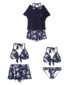 San-ai Resort（三愛水着楽園） 【新色ホワイト＆パープル入荷】４点セット水着　9M・11L【San-ai Resort（サンアイリゾート）】