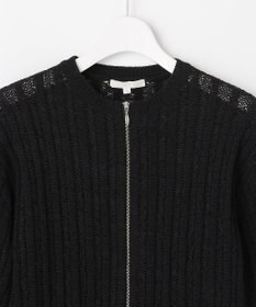 自由区 L ストライプパターンジップ ニット