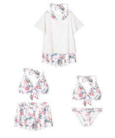 San-ai Resort（三愛水着楽園） 【新色ホワイト＆パープル入荷】４点セット水着　9M・11L【San-ai Resort（サンアイリゾート）】