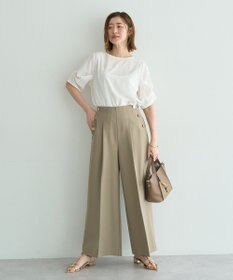 YECCA VECCA パールタックスリーブブラウス