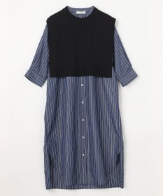 ANY 【洗濯機可・セットアイテム】短丈ベスト×シャツワンピースセット