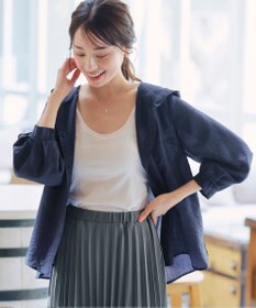 Tiaclasse L 【洗える】シアーパーカーカーディガン