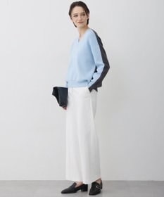 ICB 【先行予約】 コットンポリエステルスムース Vネックニット