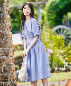 Tiaclasse 【選べる丈】麻調タックフレアスカート