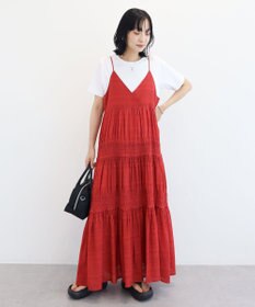Green Parks シャーリングティアードキャミワンピース