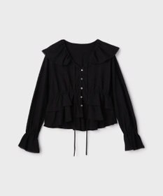 GRACE CONTINENTAL エンブロイダリーフリルブラウス