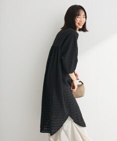 Green Parks シアーチェックシャツワンピース