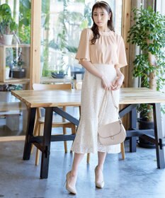 Tiaclasse 【洗える】5分丈フレアスリーブブラウス