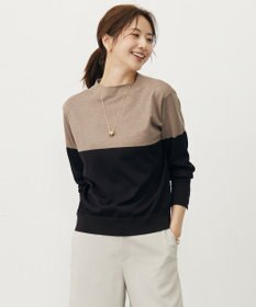 J.PRESS LADIES L Vis/Peスパーク カラーブロッキング ニット