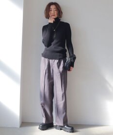 WEGO 【手洗い可】ハイウエストセンタープレスワイドパンツ