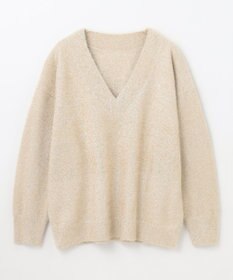 GRACE CONTINENTAL ラメVネックニットトップ