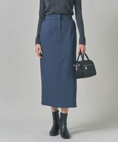 ICB 【裏起毛】 ウォームサテン Iラインスカート ブルーグレー系