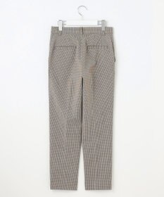 自由区 【撥水加工・洗える】TRギャバチェック柄テーパード パンツ