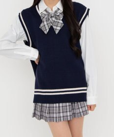 WEGO 【SCHOOLITEM】ラインスクールニットベスト