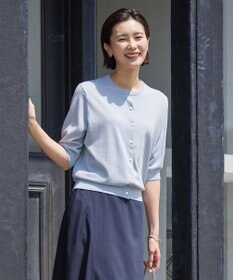 J.PRESS LADIES 【WEB限定カラーあり・洗える・抗菌防臭】コットンアセテート カーディガン
