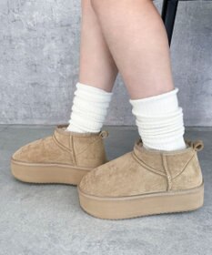 WEGO 【25年秋冬新作/あったかブーツ】厚底ムートンタッチブーツ