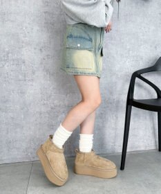 WEGO 【25年秋冬新作/あったかブーツ】厚底ムートンタッチブーツ