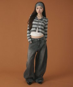 WEGO ラインストーンbackロゴデニム