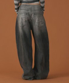 WEGO ラインストーンbackロゴデニム