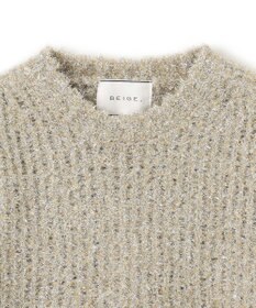 BEIGE， 【洗える・Precious 4月号掲載】TRITOMA / ラメクルーネック半袖ニット