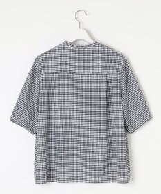 J.PRESS LADIES S 【洗える】アセVisギンガム バンドカラー ブラウス