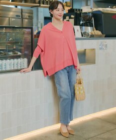 Tiaclasse L 軽やかニットドルマンカーディガン