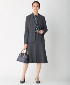 J.PRESS LADIES 【スーツ対応】T／Rアルガンシルク ノーカラージャケット