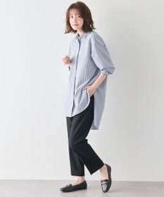 ANY 【洗濯機可/ストレッチ/ウエストゴム/裏起毛】マルチファンクションストレッチテーパードパンツ