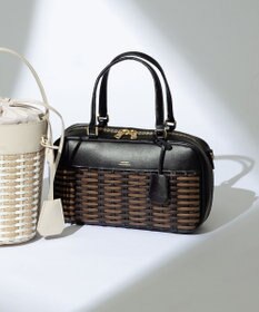 23区 【Oggi掲載】バスケットメッシュ ボストンバッグ ブラック系