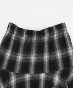 WEGO チェックアシンメトリーフリルロングスカート