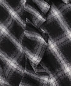 WEGO チェックアシンメトリーフリルロングスカート