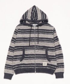 WEGO 【ユニセックス着用ITEM】シャギーボーダーニットパーカー